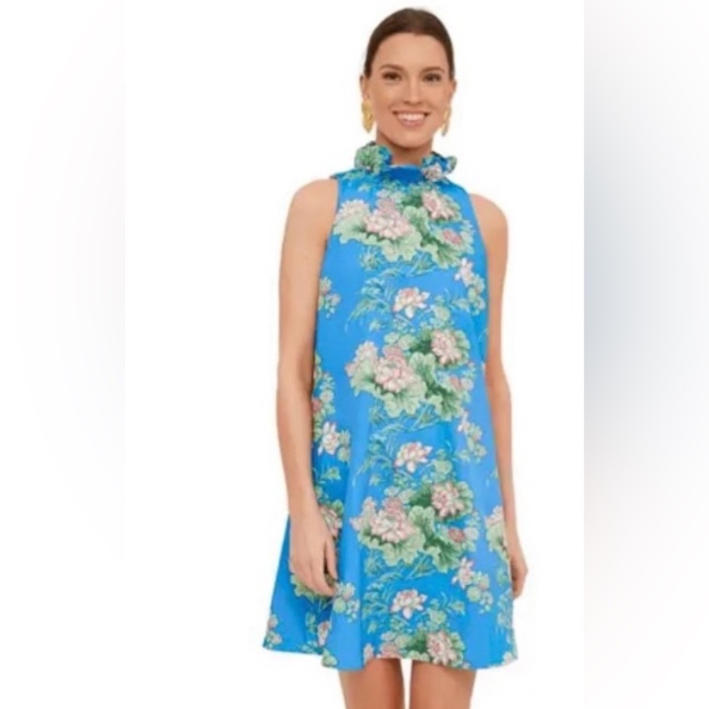Floral Blue Sleeveless Dress